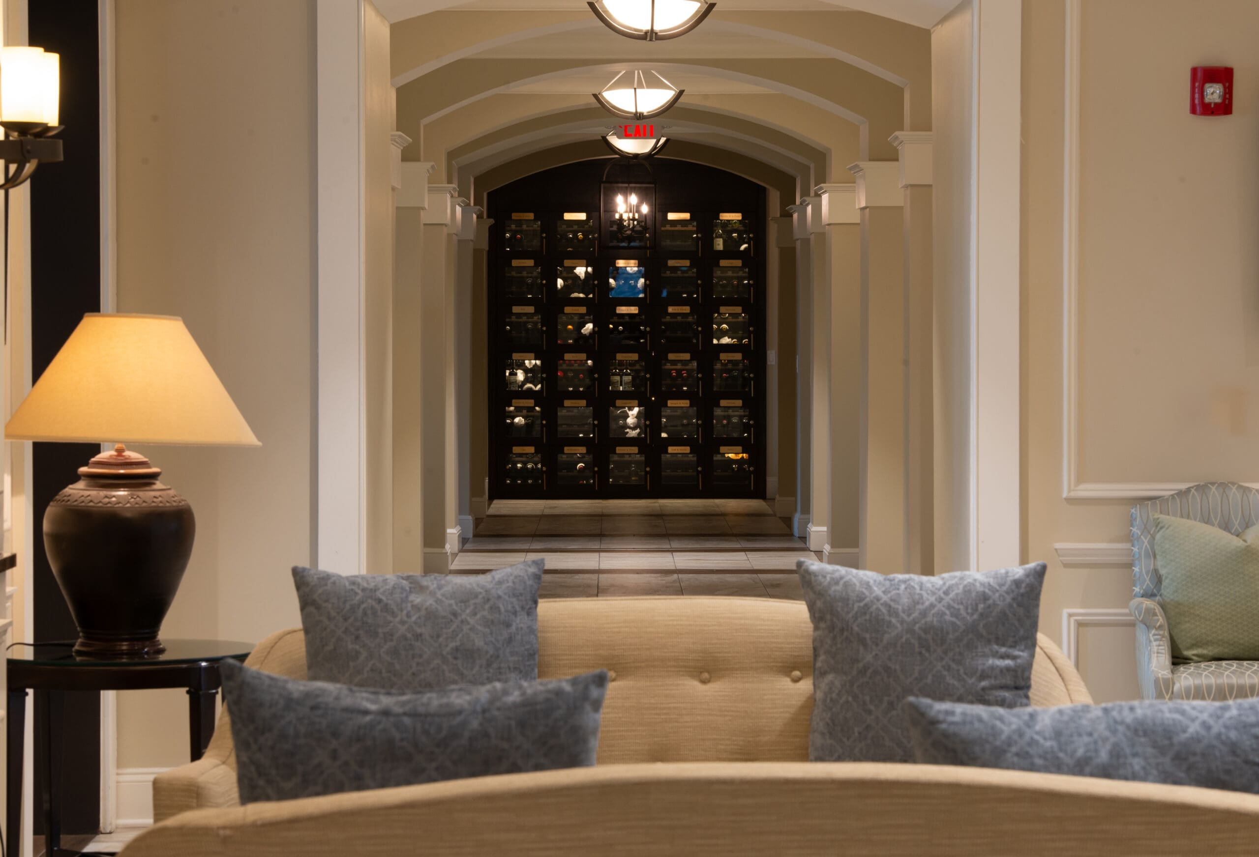 Private club wine lockers clubhouse